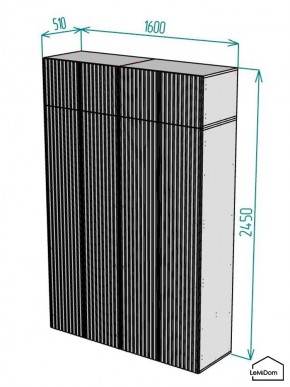 Шкаф с антресолью Linnea MHR-4POA-1 2450х1600х510 (Белый-М 11.1.2) в Асбесте - asbest.ok-mebel.com | фото 2