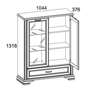Шкаф с витриной 1V1D1SL, MONAKO, цвет Сосна винтаж/дуб анкона в Асбесте - asbest.ok-mebel.com | фото 2