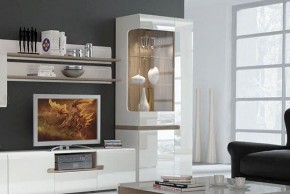 Шкаф с витриной 3D/TYP 01L, LINATE ,цвет белый/сонома трюфель в Асбесте - asbest.ok-mebel.com | фото 6
