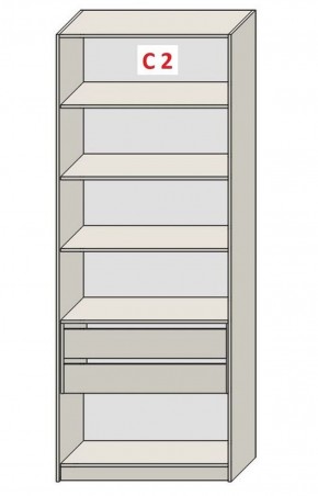 Шкаф СТАНДАРТ С1 без ящика серия "ГЕСТИЯ" (Бело-серый/Дуб Небраска натуральный ) 800*520*2300 в Асбесте - asbest.ok-mebel.com | фото 6