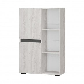 Шкаф стеллаж Мрия ШК-16 (Бетон пайн светлый/Графит) в Асбесте - asbest.ok-mebel.com | фото