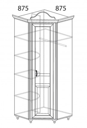 Шкаф угловой №562 "Алиса" (угол 875*875) в Асбесте - asbest.ok-mebel.com | фото 2