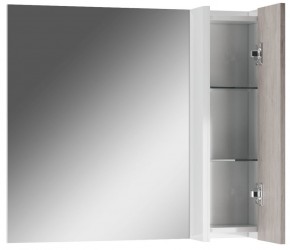 Шкаф-зеркало Uno 80 Дуб серый левый/правый Домино (DU1504HZ) в Асбесте - asbest.ok-mebel.com | фото 3