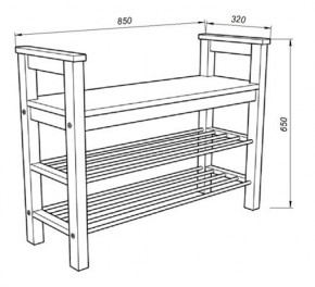 Скамья 85 Кантри для обуви, массив сосны, цвет белый в Асбесте - asbest.ok-mebel.com | фото 3