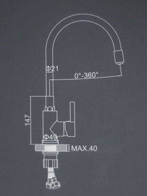Смеситель для кухни с силиконовым изливом A9890F (Черный) в Асбесте - asbest.ok-mebel.com | фото 2