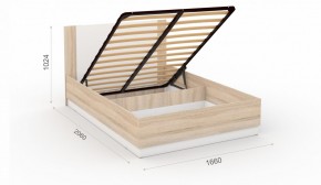 Спальня Аврора Кровать 160 с подъемным механизмом Дуб сонома/Белый в Асбесте - asbest.ok-mebel.com | фото 2