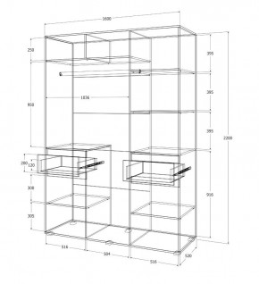 Спальный гарнитур Лиана (Дуб Крафт Белый/Графит) в Асбесте - asbest.ok-mebel.com | фото 14