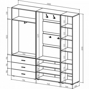 Стенка для прихожей Мартин-3 в Асбесте - asbest.ok-mebel.com | фото 3