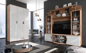 Стенка Виста (Белый глянец/Дуб крафт) в Асбесте - asbest.ok-mebel.com | фото 3