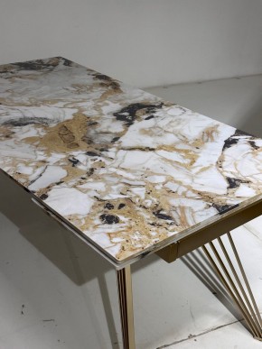 Стол ACERRA NEW 160 GLOSS GRAND JADE SOLID CERAMIC/ каркас цвета шампань, ®DISAUR в Асбесте - asbest.ok-mebel.com | фото 5