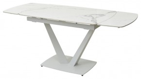 Стол ALATRI 120 GLOSS STATUARIO WHITE SOLID CERAMIC / WHITE, ®DISAUR в Асбесте - asbest.ok-mebel.com | фото 5