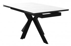 Стол BELLUNO 160 MARBLES KL-99 Белый мрамор матовый, итальянская керамика/ черный каркас, ®DISAUR в Асбесте - asbest.ok-mebel.com | фото 2