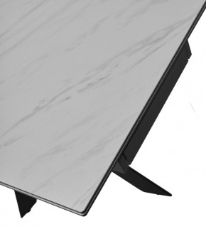Стол BELLUNO 160 MARBLES KL-99 Белый мрамор матовый, итальянская керамика/ черный каркас, ®DISAUR в Асбесте - asbest.ok-mebel.com | фото 6