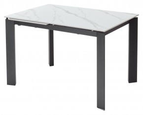 Стол CORNER 120 MATT WHITE MARBLE SOLID CERAMIC / BLACK, ®DISAUR в Асбесте - asbest.ok-mebel.com | фото