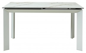 Стол CREMONA 180 KL-188 Контрастный мрамор матовый, итальянская керамика/ белый каркас, ®DISAUR в Асбесте - asbest.ok-mebel.com | фото 2