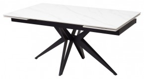 Стол FORIO 160 MATT WHITE MARBLE SOLID CERAMIC / BLACK, ®DISAUR в Асбесте - asbest.ok-mebel.com | фото