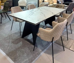 Стол IVAR 180 MARBLES KL-188 Контрастный мрамор, итальянская керамика, ®DISAUR в Асбесте - asbest.ok-mebel.com | фото 11