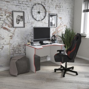 Стол компьютерный ВАРДИГ K2 100x82, белый/красный в Асбесте - asbest.ok-mebel.com | фото 4