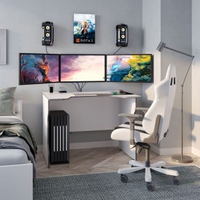 Стол компьютерный ВАРДИГ K2 100x82, белый/серебристый в Асбесте - asbest.ok-mebel.com | фото 4