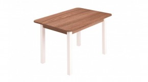 Стол ЛДСП (опоры белые) ясень шимо темный в Асбесте - asbest.ok-mebel.com | фото
