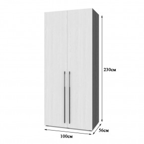 СТОУН С23 Шкаф 2-х створчатый (дуб золотой/графит) в Асбесте - asbest.ok-mebel.com | фото 2