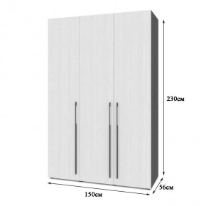 СТОУН С31 Шкаф 3-х створчатый (серый дуб/белый) в Асбесте - asbest.ok-mebel.com | фото 2