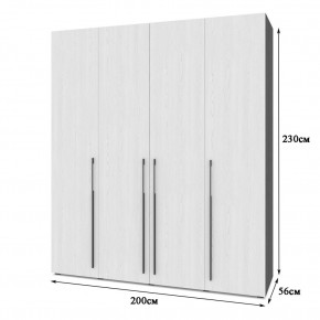 СТОУН С41 Шкаф 4-х створчатый (дуб золотой/графит) в Асбесте - asbest.ok-mebel.com | фото 2