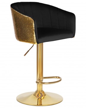 Стул барный DOBRIN DARCY GOLD SHINY, черный велюр с золотыми пайетками в Асбесте - asbest.ok-mebel.com | фото 2