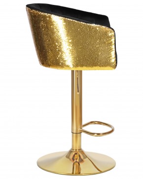 Стул барный DOBRIN DARCY GOLD SHINY, черный велюр с золотыми пайетками в Асбесте - asbest.ok-mebel.com | фото 3