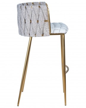 Стул барный DOBRIN EMMA GOLD, белый PU (T-01), белая ткань (F-49) в Асбесте - asbest.ok-mebel.com | фото 3