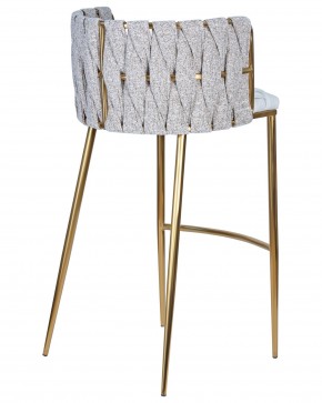 Стул барный DOBRIN EMMA GOLD, белый PU (T-01), белая ткань (F-49) в Асбесте - asbest.ok-mebel.com | фото 4