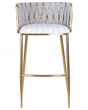 Стул барный DOBRIN EMMA GOLD, белый PU (T-01), белая ткань (F-49) в Асбесте - asbest.ok-mebel.com | фото 5