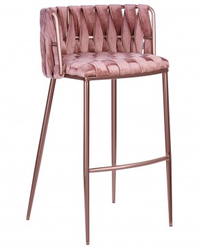 Стул барный DOBRIN EMMA ROSE GOLD, розовый велюр (VF-10) в Асбесте - asbest.ok-mebel.com | фото
