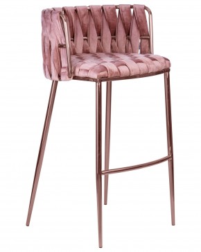 Стул барный DOBRIN EMMA ROSE GOLD, розовый велюр (VF-10) в Асбесте - asbest.ok-mebel.com | фото 2