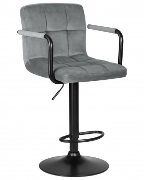 Стул барный DOBRIN KRUGER ARM BLACK, серый велюр (MJ9-75) в Асбесте - asbest.ok-mebel.com | фото