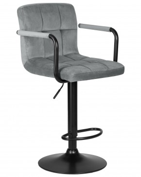 Стул барный DOBRIN KRUGER ARM BLACK, серый велюр (MJ9-75) в Асбесте - asbest.ok-mebel.com | фото 2
