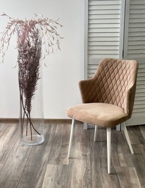 Стул HERMAN 360 град. БЕЖЕВЫЙ #5, велюр / белый каркас М-City в Асбесте - asbest.ok-mebel.com | фото 3