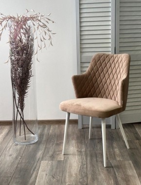 Стул HERMAN 360 град. БЕЖЕВЫЙ #5, велюр / белый каркас М-City в Асбесте - asbest.ok-mebel.com | фото 4