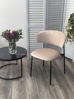 Стул ЛЕОНАРДО H-06 Бежевый, велюр / черный каркас М-City в Асбесте - asbest.ok-mebel.com | фото 3