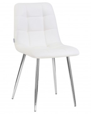 Стул обеденный DOBRIN ALEX, хром ножки, белая экокожа (P-02) в Асбесте - asbest.ok-mebel.com | фото 2