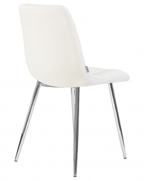 Стул обеденный DOBRIN ALEX, хром ножки, белая экокожа (P-02) в Асбесте - asbest.ok-mebel.com | фото 4