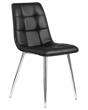 Стул обеденный DOBRIN ALEX, хром ножки, чёрная экокожа (P-01) в Асбесте - asbest.ok-mebel.com | фото 2