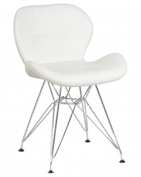 Стул обеденный DOBRIN BUTTERFLY CHROME, ножки хром, цвет белый в Асбесте - asbest.ok-mebel.com | фото
