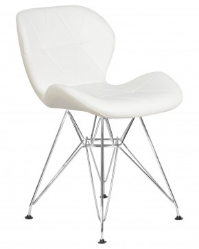 Стул обеденный DOBRIN BUTTERFLY CHROME, ножки хром, цвет белый в Асбесте - asbest.ok-mebel.com | фото 2