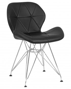 Стул обеденный DOBRIN BUTTERFLY CHROME, ножки хром, цвет чёрный в Асбесте - asbest.ok-mebel.com | фото