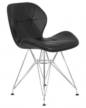 Стул обеденный DOBRIN BUTTERFLY CHROME, ножки хром, цвет чёрный в Асбесте - asbest.ok-mebel.com | фото 2