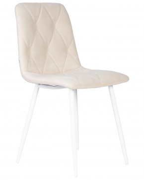 Стул обеденный DOBRIN CHILLY ROMBO, Бежевый Simple 44, основание белое в Асбесте - asbest.ok-mebel.com | фото 2