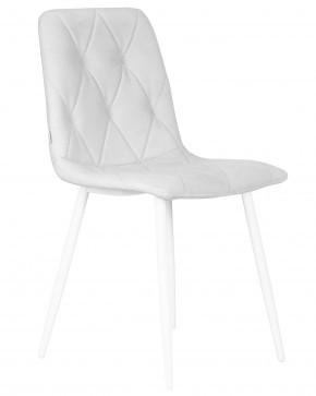 Стул обеденный DOBRIN CHILLY ROMBO, Светло-серый Simple 29, основание белое в Асбесте - asbest.ok-mebel.com | фото 2
