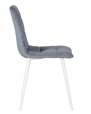 Стул обеденный DOBRIN CHILLY, Серо-голубой Holland 14, основание белое в Асбесте - asbest.ok-mebel.com | фото 3