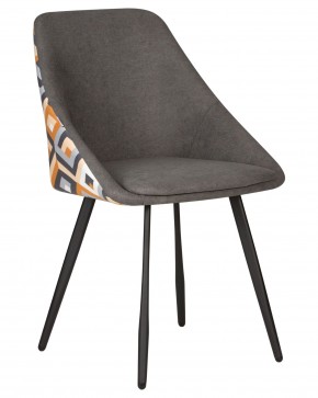 Стул обеденный DOBRIN MARKUS, ЭМАЛЬ ЧЕРНЫЙ МУАР ткань Candy Graphite+Escada Ochre в Асбесте - asbest.ok-mebel.com | фото